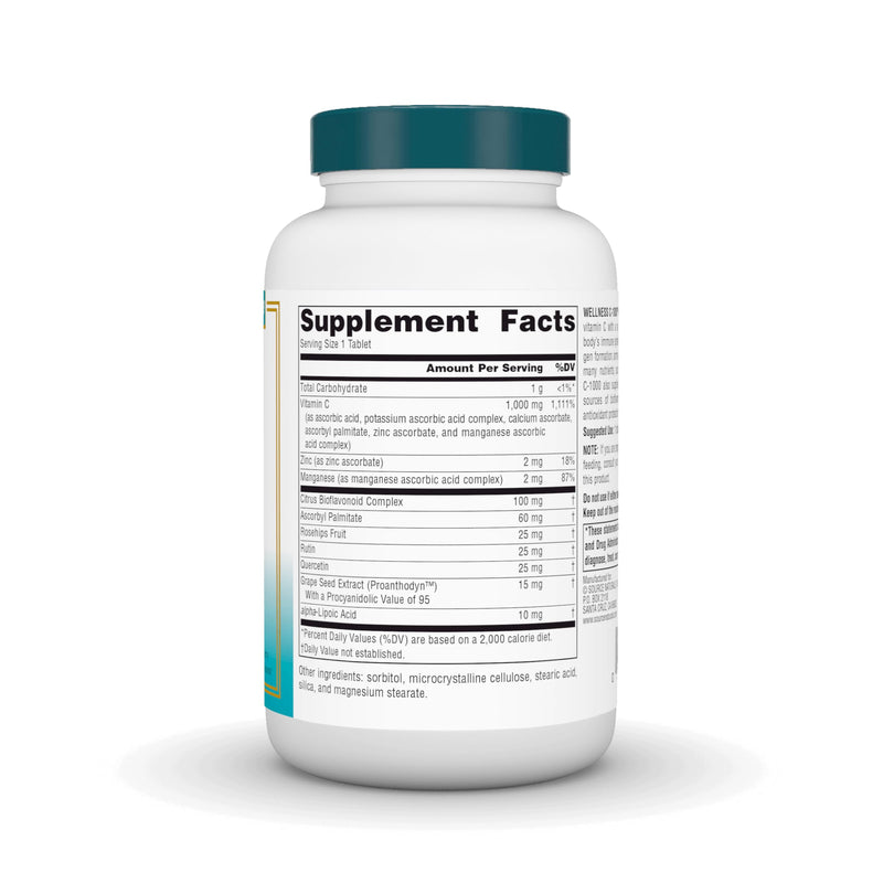 Source Naturals Wellness C-1000, 100 Tablets | Antioxidant Protection and Immune Support* 100 Count (Pack of 1)