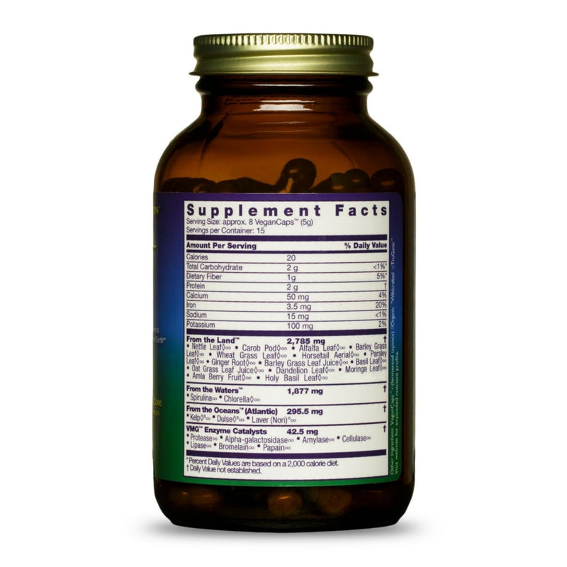 HEALTHFORCE SUPERFOODS Vitamineral Green - Mineral Supplement for Immune & Thyroid Support - Green Powder Supplement with Ingredients from The Land - Gluten-Free & Vegan - 120 Capsules