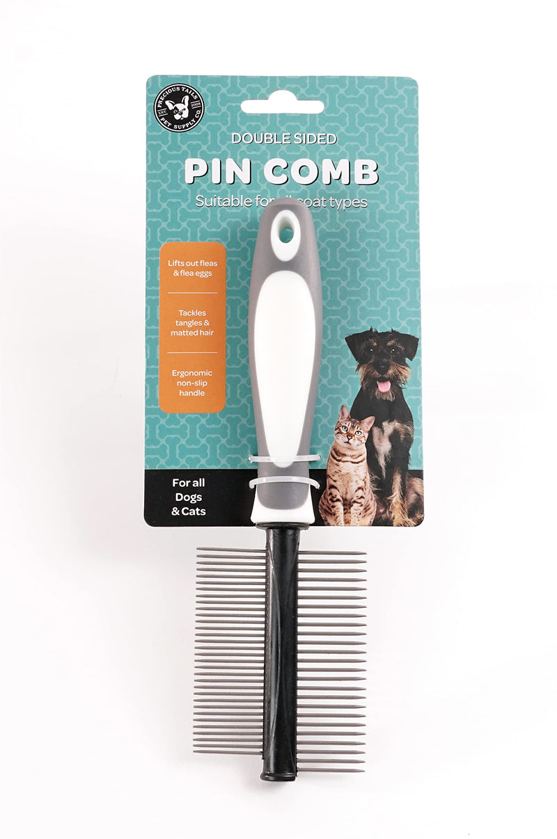 Double-Sided Pet Pin Comb - Dual-Action Flea Removal & Tangle-Free Grooming Tool for Dogs and Cats, Gentle on Skin, Ideal for All Fur Types - BeesActive Australia