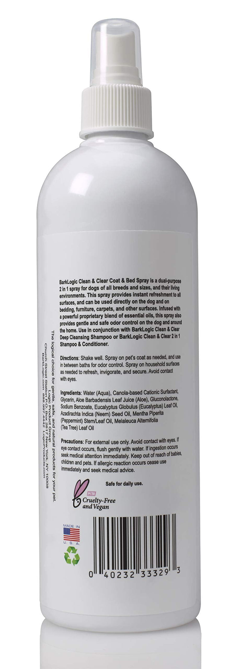2in1 Dog/Puppy Coat & Bed Spray - Sensitive Skin - Safe - Infused with Essential Oils - Refreshing Naturally Derived Scent - Spray on Pets & Household Items - Made in USA - 16 oz - Mint - PawsPlanet Australia