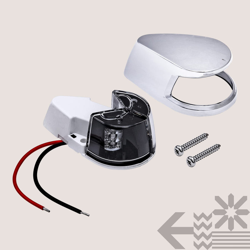 TRUE MODS Red Green LED Marine Navigation Bow Light [USCG ABYC A-16 2NM] [Waterproof] [Chrome & ABS] 2 Nautical Mile Visibility Bicolor Light for Pontoon Yacht Fishing Boat - BeesActive Australia