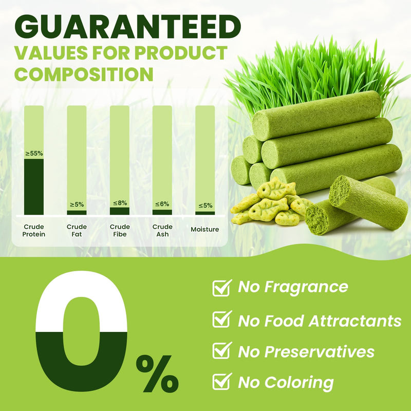 Cat Grass Sticks, 60 g Cat Grass Teething Stick and 50 g Cats Treats, Natural Dental Chews for Teeth Cleaning & Hairball Relief Teething Sticks for Indoor Cats Grain-Free 110 g