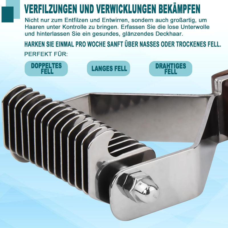 onebarleycorn Coat King the trimming harrow, dog brush and cat brush undercoat trimming knife undercoat brush dog brush for dogs and cats 14 blades (S: 184 x 62 mm) 14 blades - BeesActive Australia