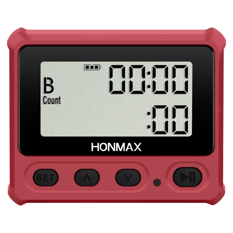 Digital Interval Timer, Stopwatch with Backlight, USB-C Rechargeable Clock, Red - BeesActive Australia