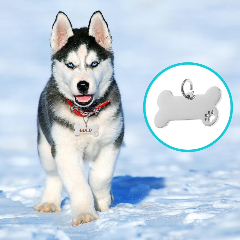 POPETPOP Blank dog tag: pack of 8 dog tag blanks, stainless steel address tag, dog, personalized identification tag, cat tag - dog collar pendant for dogs, cats - BeesActive Australia