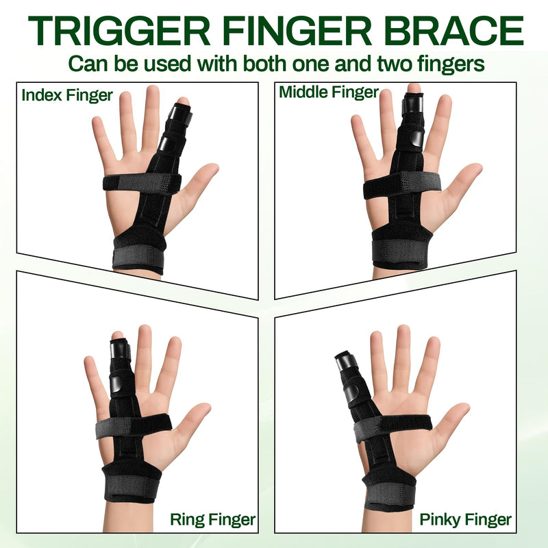 2-Pack Adjustable Finger Splints for Trigger Finger & Joint Pain Relief - Universal Fit Brace Supports All Fingers for Arthritis, Tendinitis & Carpal Tunnel - BeesActive Australia