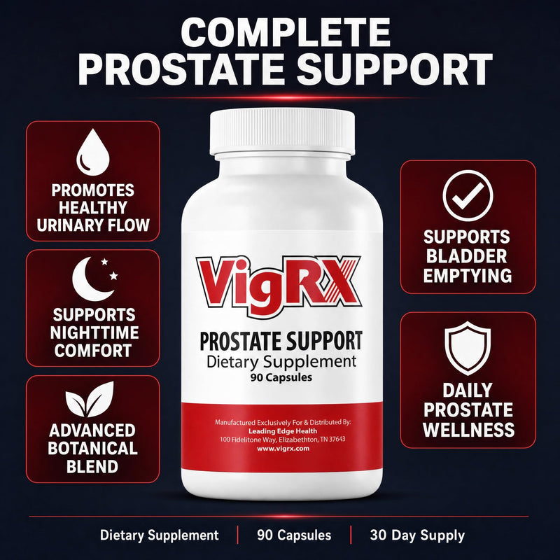 VigRX Prostate Support Supplement for Men - Advanced Saw Palmetto & Herbal Blend - Supports Healthy Urinary Flow, Bladder Emptying & Nighttime Comfort - Prostate Wellness Formula - 90 Capsules
