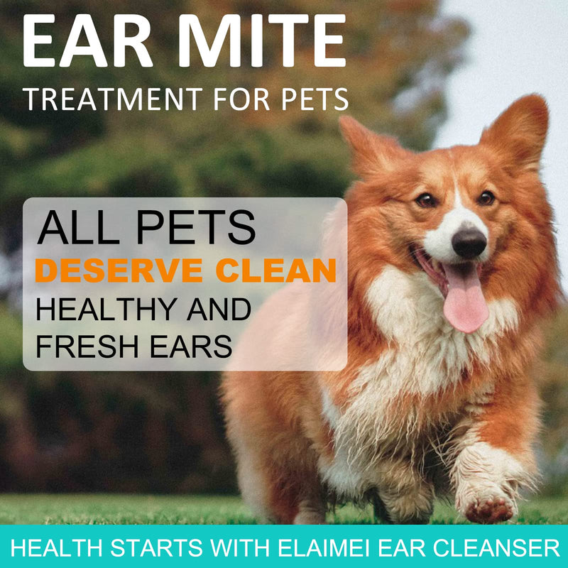 Ear Cleaner for Dogs and Cats 2x50ml, Ear Drops Dog & Cat for Infection Antibiotics, Ear Care,Ear Mite Treatment, Ear Infection Treatment for Itchy Ear Relief Soothe Ear Inflammation,Removes Wax Odor