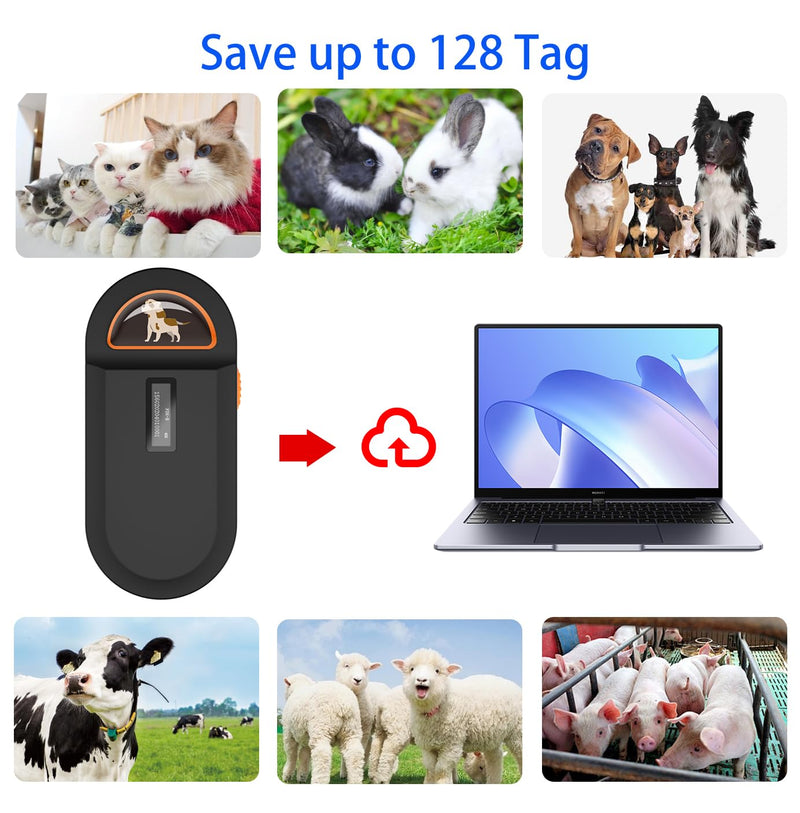 Pet Microchip Scanner, RFID Dog and Cat Microchip Reader, Supports EMID, FDX-B（ISO11784/11785）Microchips, for Animal Management - BeesActive Australia