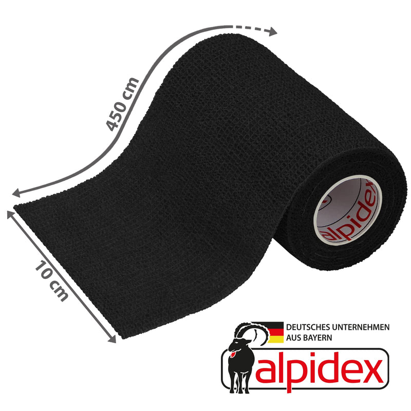 ALPIDEX 6 Rolls Adhesive Bandage 10 cm x 4.5 m Bandage Self-Adhesive Elastic Pet Bandages Fixing Tape Sport Vet Wrap Tape Self-Adhesive Bandage Material Horses Dogs People Color: Black Black - BeesActive Australia