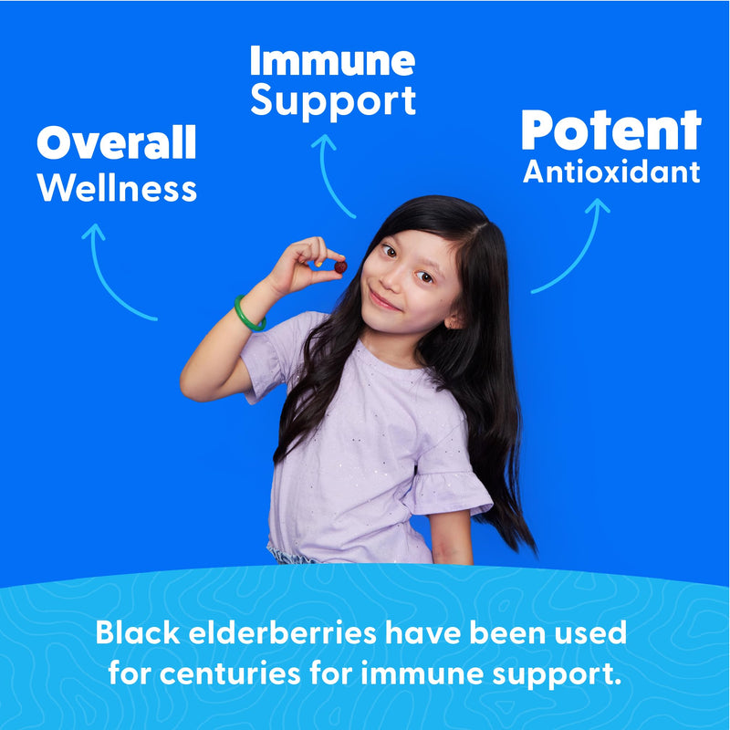 Feel Great Kids Elderberry Gummies, Vitamin C & Zinc, Immune, 90ct, 2 Pack | Triple Immune Support Formula, Vitamin C & Zinc, Vegan Elderberry Gummy for Winter Wellness 90 Count - 2 Pack