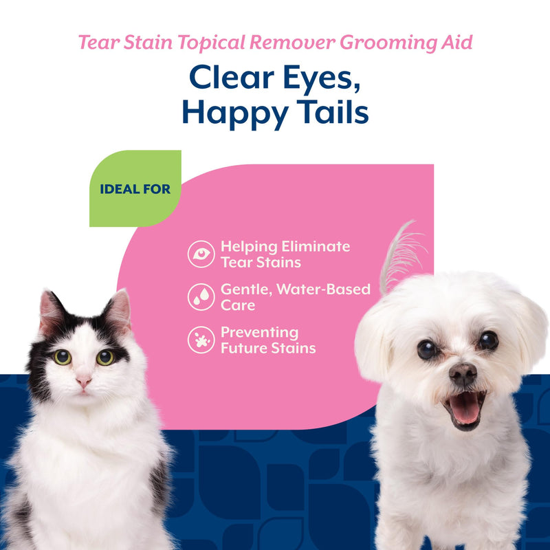 NaturVet – Tear Stain Topical Remover Plus Aloe – 4 oz | Eliminates Unsightly Tear & Saliva Stains | Gentle, Water-Based Formula | for Dogs & Cats 4 Fl Oz (Pack of 1)
