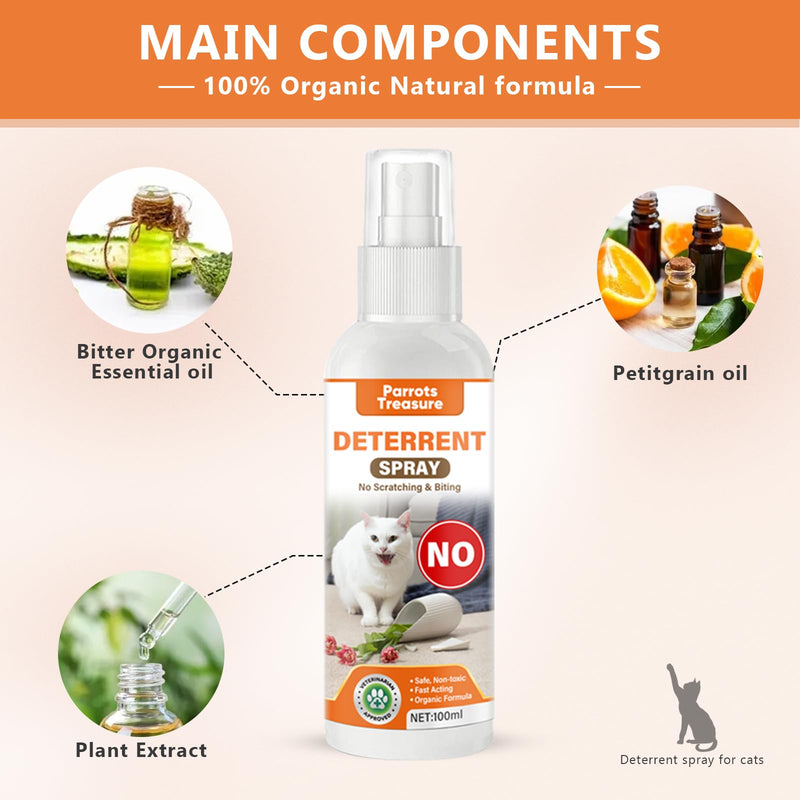 Cat Deterrent Spray, Effective Cat Repellent Spray for Furniture Floor Sofa Protector, Anti-Scratch Spray for Dogs & Cats Indoor or Outdoor Use 100ml - BeesActive Australia