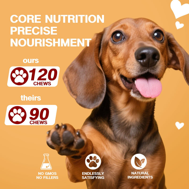 Dog Hip & Joint Chews 120 Count – Glucosamine, Chondroitin, MSM, Green-Lipped Mussel & Hyaluronic Acid for Mobility & Joint Support, Hemp Seed Oil, Duck Flavor, All Breeds
