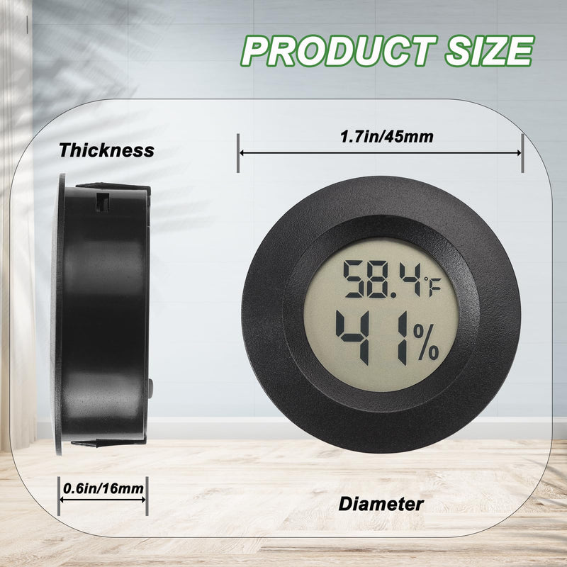 Mini Hygrometer Digital Thermometer Humidity Meter 6 Pack Hygrometer Thermometers Indoor/Outdoor Humidity Monitor Reptile Thermometer for Greenhouse Garden Cellar Fahrenheit(℉)/ Celsius(℃)