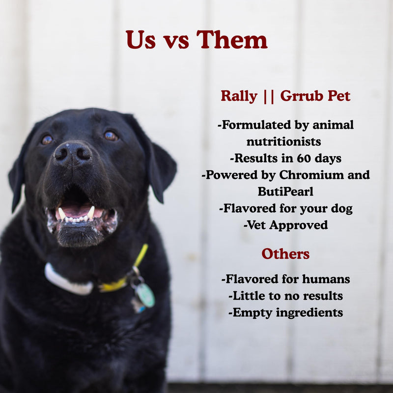 Rally Total Dog Health Supplement - Promotes Vitality for Senior Dogs - Chicken Flavored Soft Chews - Pet Dog Vitamins - Supports Joint Mobility, Healthy Gut, Overall Health - 30 Servings - Grrub Pet