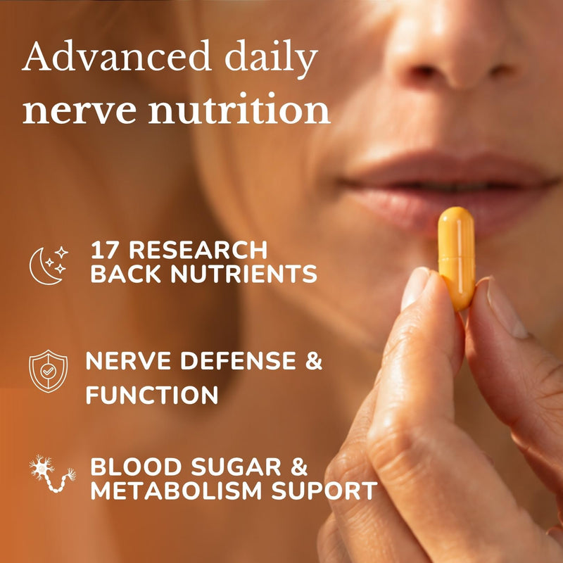 Lune Nerve Matrix™ Nerve Support Supplement with Alpha Lipoic Acid (R-ALA), Benfotiamine, Citicoline & B Vitamins | Daily Nerve Health Formula for Tingling, Burning & Numbness | 60 Capsules