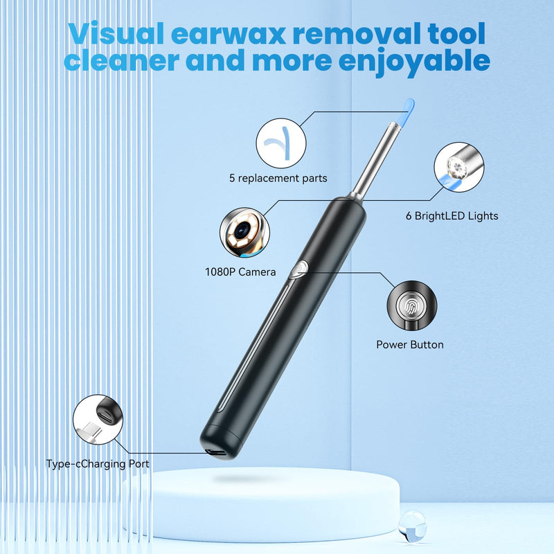 Ear Wax Removal - Ear Cleaner - Ear Camera - FSA HSA Eligible - Ear Wax Removal Kit - Ear Wax Removal Tool Camera - 1080HD Effective for Cleaning Ear Wax Build-Up - BeesActive Australia