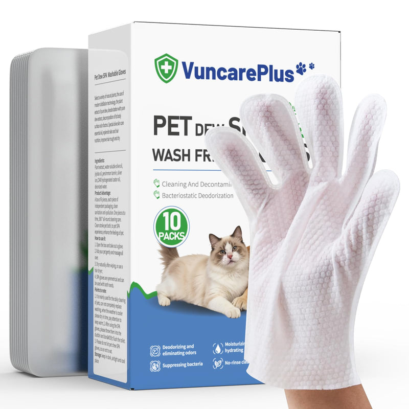 Dog & Cat Oral Care Bundle – Dental Water & Pet Cleaning Gloves Set for Daily Mouth Freshness & Gentle Grooming