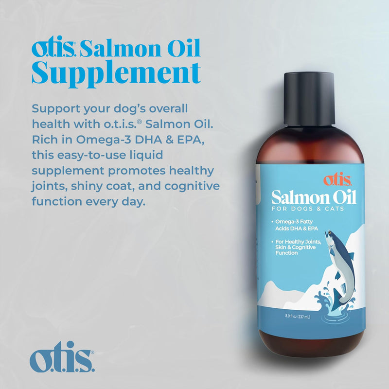 O.T.I.S Salmon Oil All-Natural Supplement for Dogs & Cats – 8 fl oz – Omega-3 DHA & EPA Fatty Acids – Supports Healthy Joints, Skin & Cognitive Function