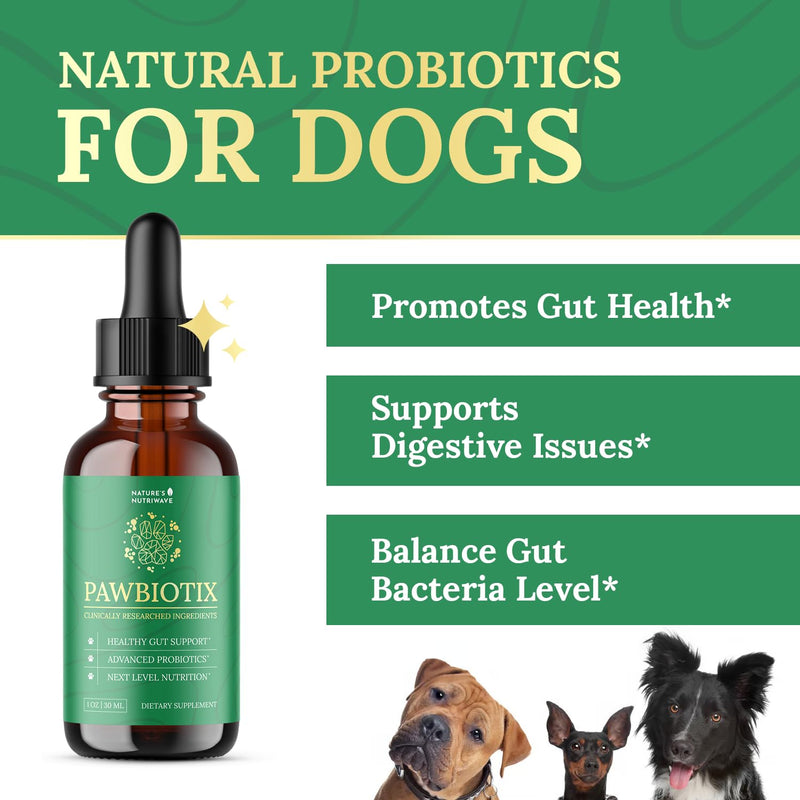 Pawbiotix Liquid probiotics for Dogs - Dog probiotics for Digestive Health | 100% Natural Dog Gut Health probiotics | probiotics for Dogs | Original Formula, Beacon Flavor, 1oz, 1 Month Supply 1 Fl Oz (Pack of 1)