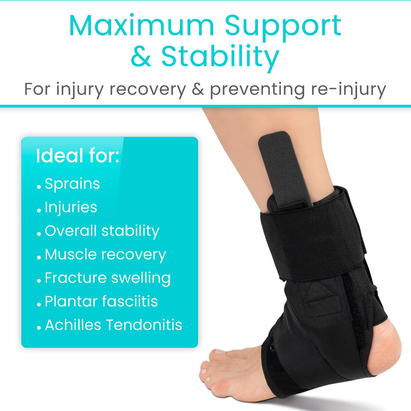 Vive Lace Up Ankle Brace for Women & Men - Compression Sleeve for Achilles Tendonitis, Sprains - Foot Support for Plantar Fasciitis - Adjustable Wrap (Large) Large - BeesActive Australia