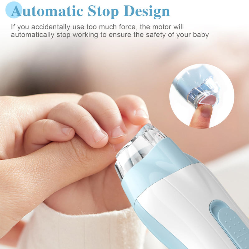 Baby Nail Trimmer Electric Baby Nail File,USB Charging 15 in 1 Nail Clippers kit with Dust Cover LED Light,Trim Buffer Kit for Newborn Infant Toddler or Adults Toes Fingernails CareÔºàBlueÔºâ Blue