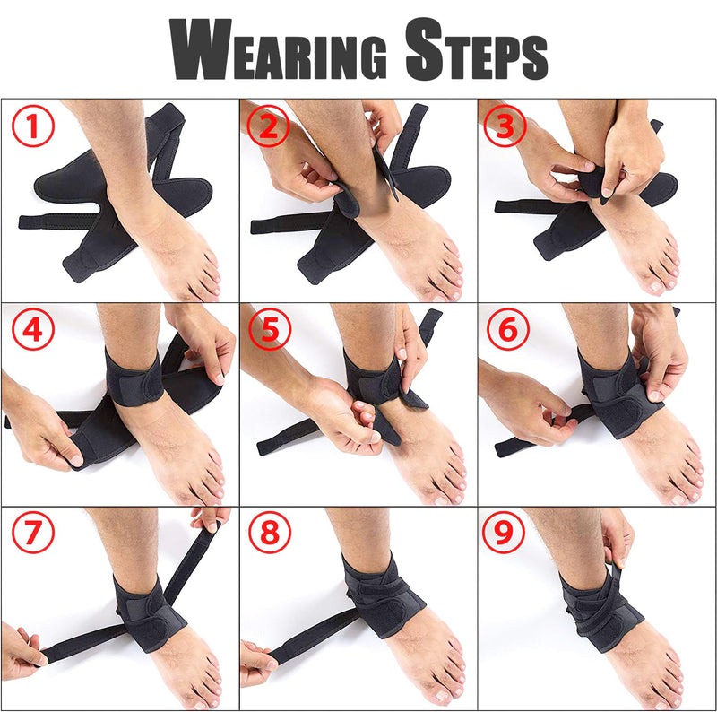 HiRui Ankle Wraps Ankle Brace Compression Ankle Support for Men Women, Ankle Stabilizer for Running Basketball Soccer Fitness Sprains Arthritis Recovery-Breathable, Adjustable (M, 2 Pack) Medium (Pack of 2)