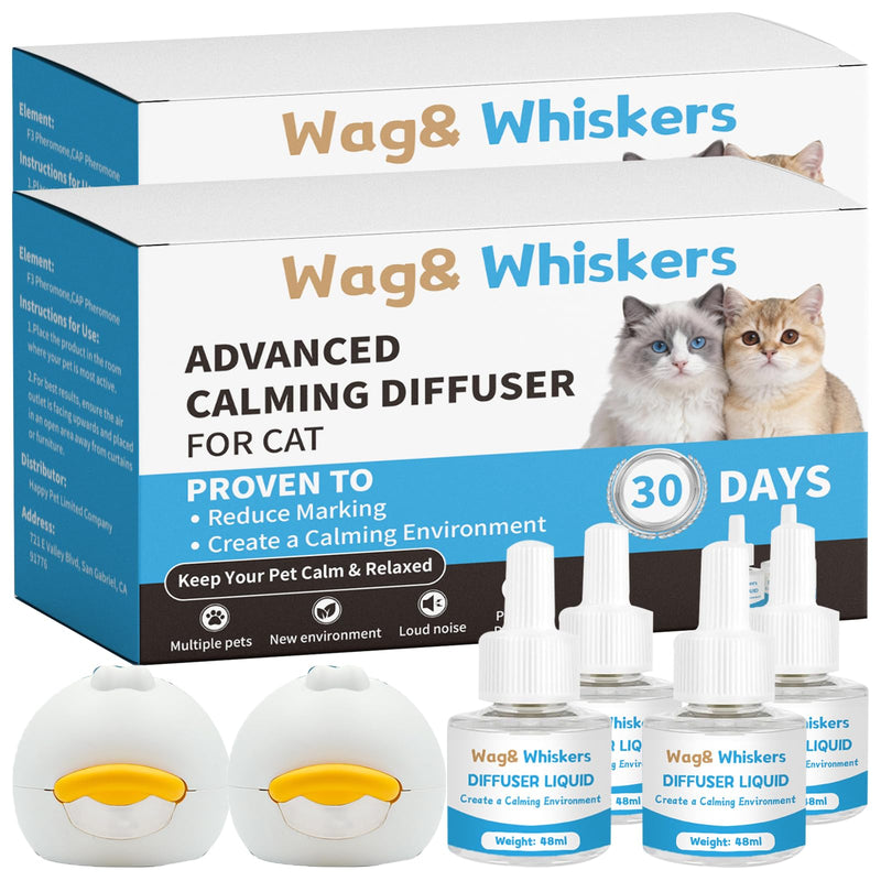 Cat Pheromones Calming Diffuser, Pheromone Diffuser to Calm Cats, Cat Calming Spray, Stress Relief and Anxiety Relief for All Cats, Soothe Your Pet's Emotions, 3-in-1 Kit for Cats (2pc) 2pc