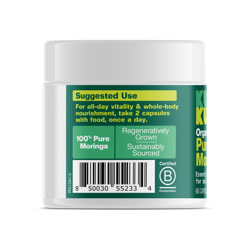KULI KULI Organic Pure Moringa Capsules, 60 CT | Premium nutrient-dense moringa supplement delivers natural energy, vitality, and wellness support for everyday health 1 Count (Pack of 1)