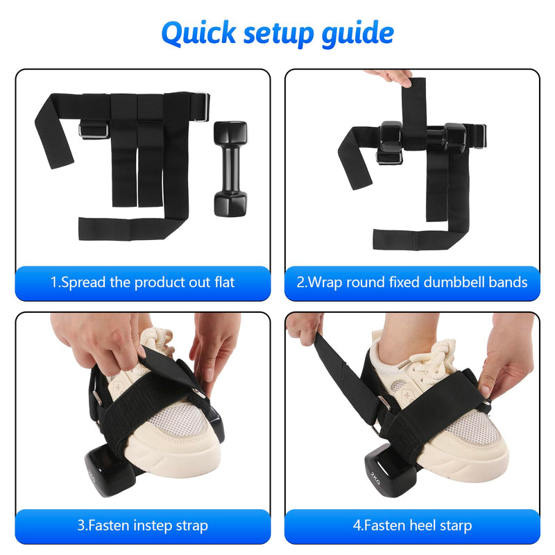 Dumbbell Foot Attachment Adjustable Ankle Weight Straps for Leg Workouts, Tibialis Trainer Hip Flexor Exercises Secure Fit for Hamstring Curls, Leg Extensions Home Gym Training - BeesActive Australia