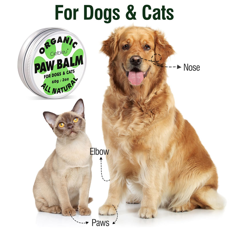 Dog Paw Balm, Paw Soother Moisturizer, Natural Pad Protector for Dogs, Repairs Cracks Noses and Paws, Protection Balm for Dogs Cats - 2 Oz 2 Pack