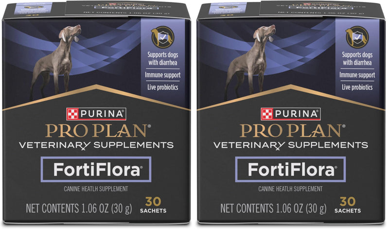Purina Pro Plan Veterinary Supplements FortiFlora Daily Probiotics for Dogs,Helps Digestive Gut Health and Diarrhea - 30 ct. Box,(Pack of 2) 30 Count (Pack of 2)