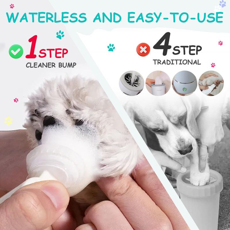 Dog and Cat Paw Cleaner with Built-in Scrubber No-Rinse Foaming Cleanser Moisturizing Deodorizing Paw Wash Portable Plant-Based Pet Grooming Brush Deep Clean for Dogs & Cats - BeesActive Australia