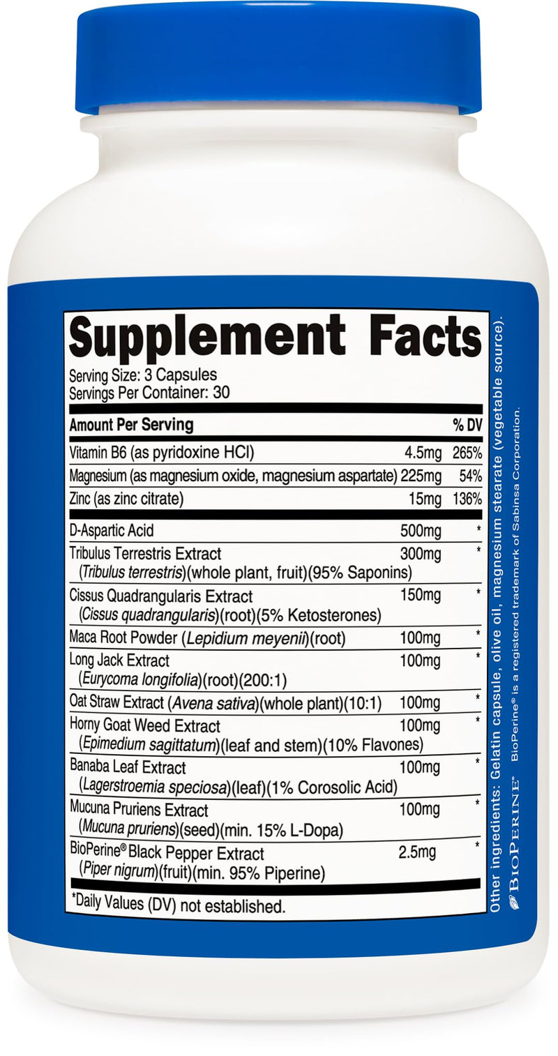 Nutricost Testosterone Support Complex (90 Capsules) -1800mg Per Serving 90 Count (Pack of 1)