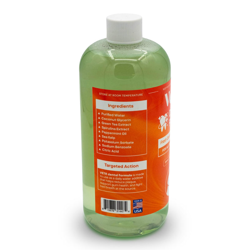 Vetr Dental Formula for Dogs - Peppermint Flavored Oral Care Liquid Additive with Enzymes for Breath and Teeth Support - Vet-Formulated in USA (16 oz) 16 oz