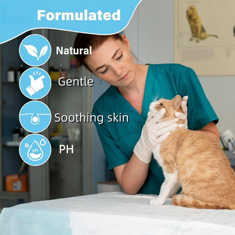 Cat Chin Care Kit,Cat Chin Cleaner With Silicone C-At Brush,C-At Skin Treatments,Ca-T Filth Treatment&Blemishes Remover,No-Rinse Formula,Soothes Ch-In Skin&Oil Control(With Cleansing Massage Brush)