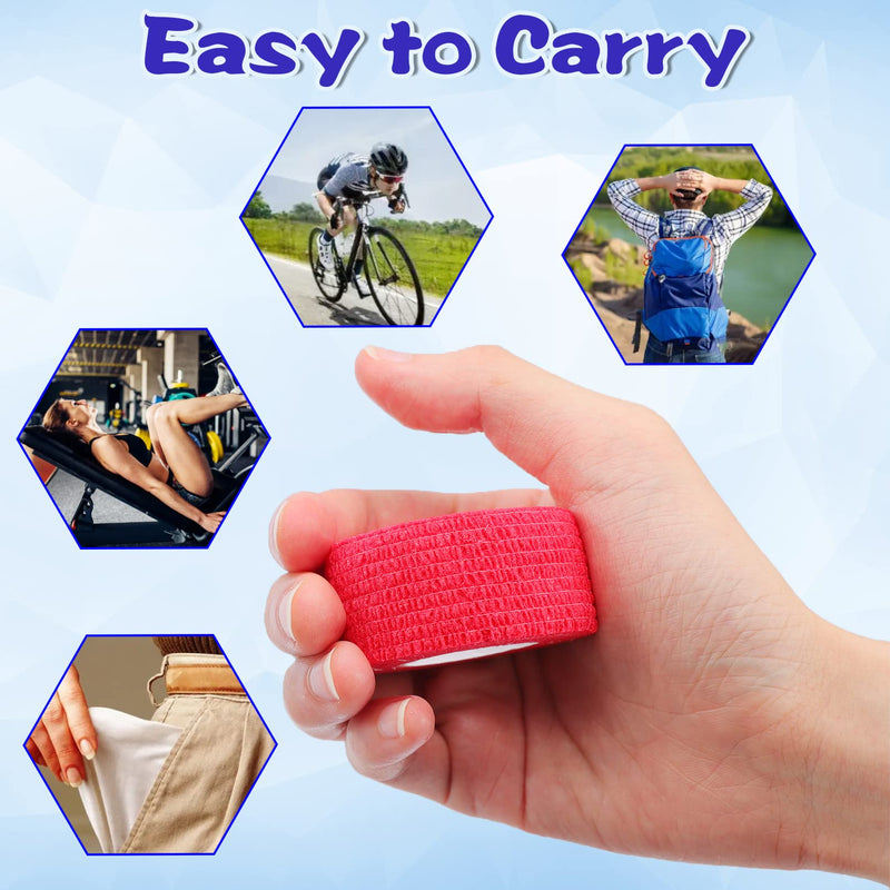 24 Pack Self Adhesive Bandage Wrap,Cohesive Wrap Bandages,Self Adherent Wrap 1 Inch X 5 Yards,Breathable Stretch Sports Tape,Elastic Self Adhesive Tape for Sports Wrist Ankle Athletic - BeesActive Australia