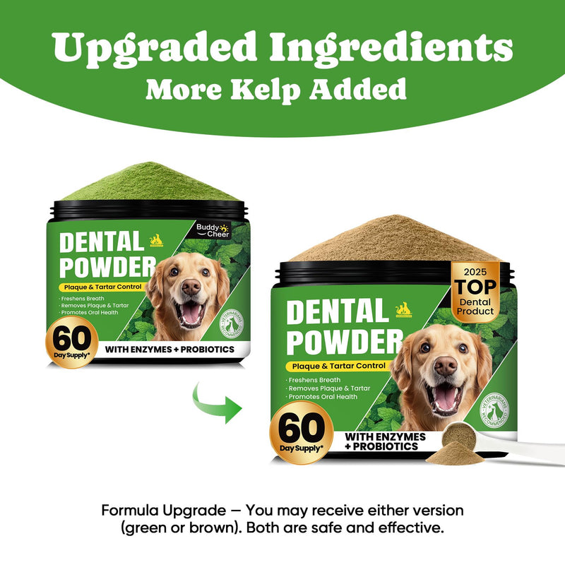 Dog Teeth Cleaning Powder, Dog Dental Powder and Cats Breath Freshener, Plaque Off Pet Tooth Cleaning lab co, Bad Breath & Tartar Remover for Dogs, Dog Teeth Cleaning with Enzymes- 60-Day Supply -Mint 5.29 Ounce (Pack of 1)