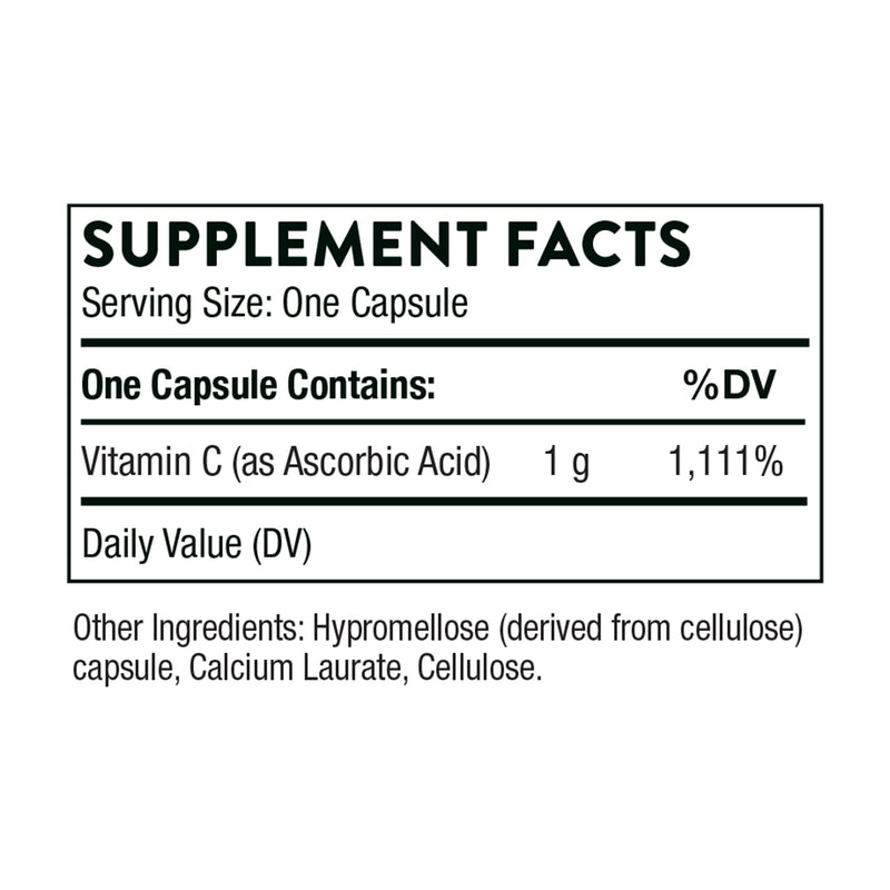 THORNE Ascorbic Acid - 1000 mg Vitamin C Supplement - Supports Healthy Immune Response, Collagen Formation, and Antioxidant Support - Gluten-Free - 60 Capsules - BeesActive Australia