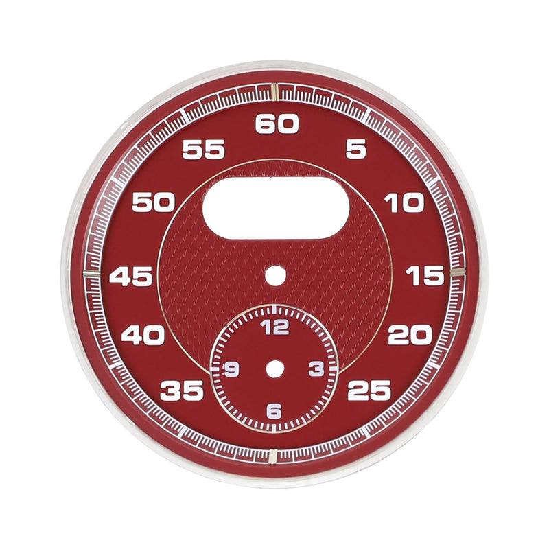 Car Clock Replacement dial Compatible with Porsche Cayenne 2011-2017 911 2012-2018 Macan 2014-2024 718 2016-2023 Panamera 2010-2016 Bordeaux Red Stopwatch Mounted Dashboard