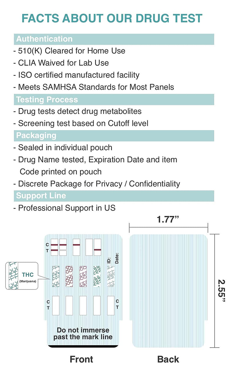 Easy@Home 12 Panel Urine Drug Test Kits, 10 Pack Multi Drug Test 10 Count (Pack of 1)