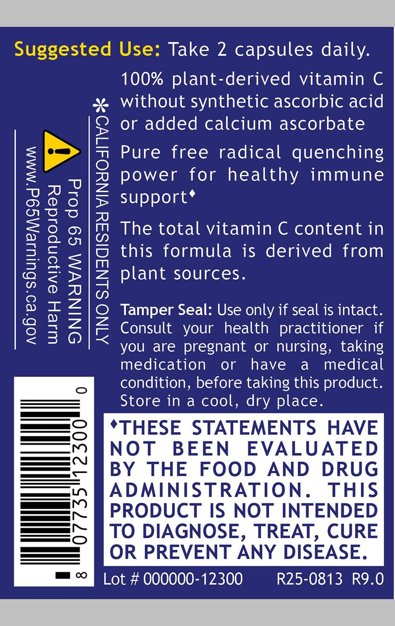 Quantum Nutrition Labs Quantum Vitamin C- Organic Natural Vitamin C Supplement for Women and Men, Whole Food Vitamin C Source, Pure with Bioflavonoids, and Amla, Aids Immune Support- 60 Vegan Capsules