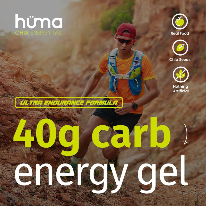 Huma Ultra - 40g Carbs Real Food Energy Gel with Ultra Endurance Formula - 8 Pack, Apple Pie