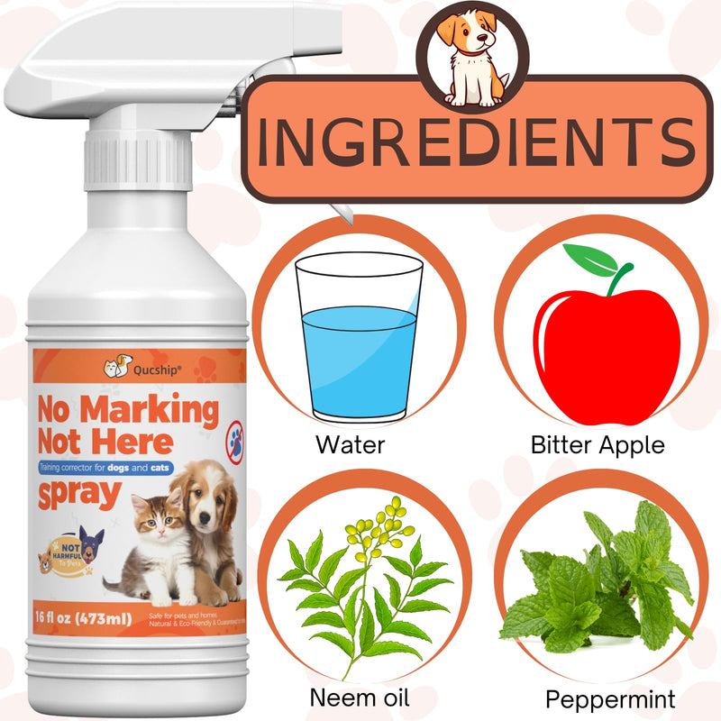 16oz Stay Away Here Pee Spray to Train Dogs for Outdoor Pee, Stop Dogs from Urinating Indoors, Not Here Dog Spray, Effective Dog Stay Away Spray for Training 16.0 Fl Oz