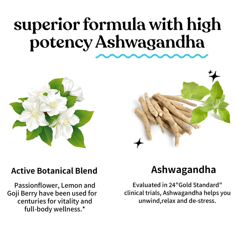 Ashwagandha Gummies with Vitamin D, 60 Count | Non Gluten Free Support Stress Relief & Immune Ashwagandha Supplements