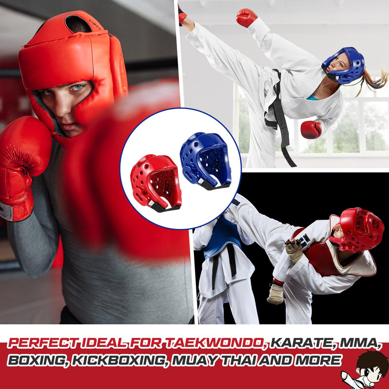 2 Pcs Taekwondo Karate Headgear Sparring Gear Helmet Boxing for Men Women Thai Kickboxing Large Classic - BeesActive Australia
