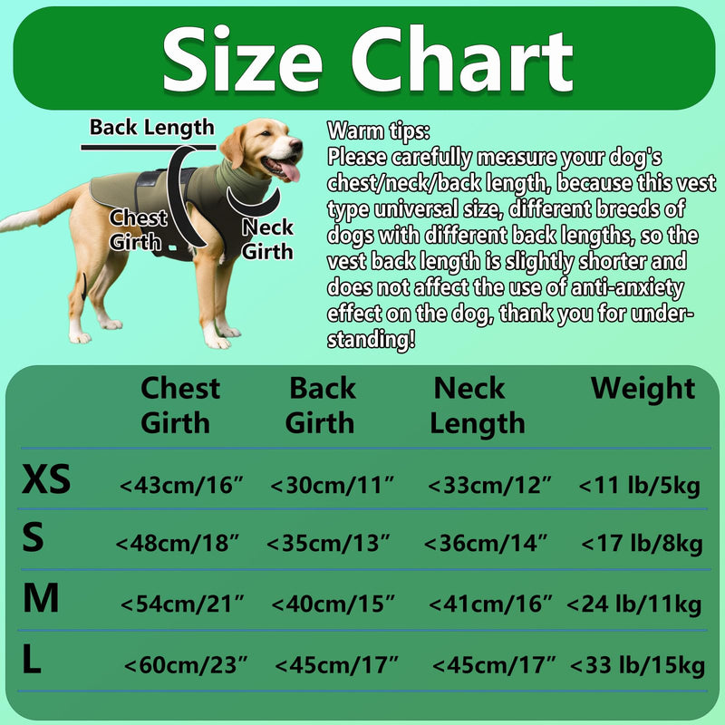TOPSOSO Anti-Anxiety Dog Jacket with Hood Turtleneck Dog Vest Calming Coat Velcro Fastener for Easy Adjustment and Reflective Strips Dog Coat for Anxious Large Dogs (Olive L) Olive Green - BeesActive Australia