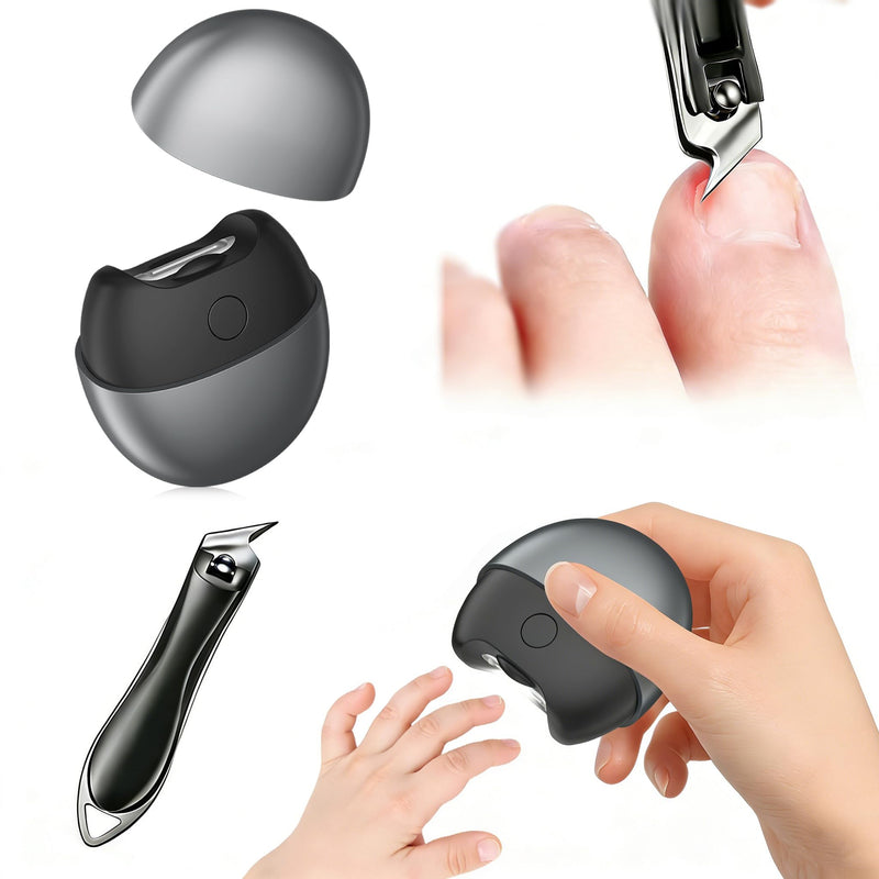 Electric Nail Clipper,2026 Improved Nail Clippers Set, Includes an Automatic 3-in-1 Nail Clippers,a Slanted Nail Clipper(for Ingrown Toenails&Fingernail) Ideal for Babies, Children, Adults and Seniors Black - BeesActive Australia