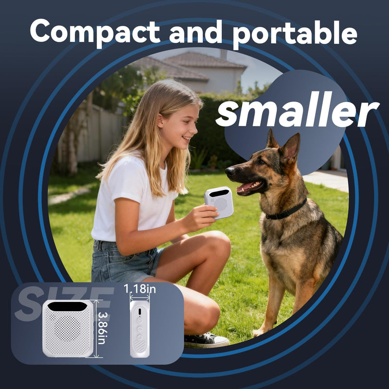 MALOK Anti Barking Device for Dogs, Dog Bark Deterrent Devices with Adjustable Frequency & Range, Rechargeable Dog Deterrent Devices for Walking, Yard and Indoor & Outdoor Use White